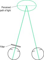 Fig. S13 Pulfrich stereophenomenon. Observer looking at an oscillating object moving along the dotted line