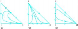 Schematic representation of the residue curve maps for ternary mixtures with one minimum- boiling binary azeotrope