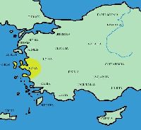 Ionia, source of early Greek philosophy, in western Asia Minor.