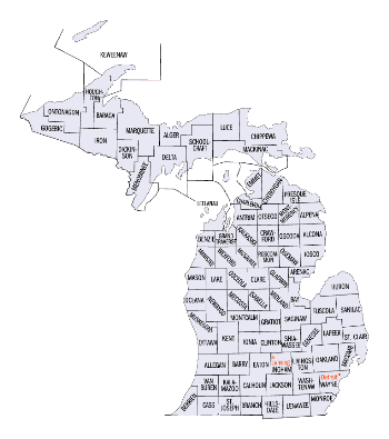 map of michigan counties. Michigan#39;s 83 counties