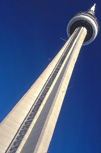 The CN Tower as seen from its base