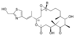 Epothilones E (R = H) and F (R = Me)