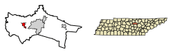 Location of Baxter in Putnam County, Tennessee.