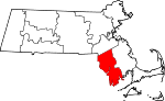 State map highlighting Bristol County
