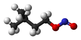 Ball-and-stick model of amyl nitrite