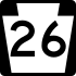 Pennsylvania Route 26 marker