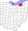 State map highlighting Cuyahoga County