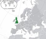 Map showing the UK in Europe