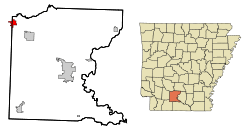 Location in Ouachita County and the state of Arkansas