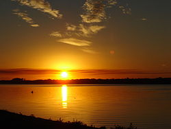 A view of the Uruguay river from the port of Itaqui (Background: Alvear, Corrientes, Argentina)