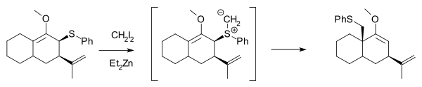 Simmons smith quaternary carbon rearrangement.svg