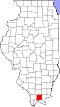 State map highlighting Johnson County
