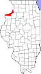 State map highlighting Rock Island County