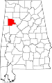State map highlighting Fayette County