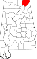 State map highlighting Jackson County