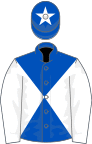 ROYAL BLUE and WHITE DIABOLO, white sleeves, white star on cap