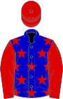 Blue, red stars, sleeves and cap