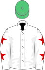 White, red stars on sleeves, emerald green cap