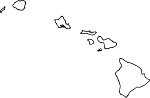 State map highlighting Kalawao County