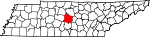 State map highlighting Rutherford County