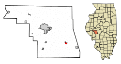 Location of Franklin in Morgan County, Illinois.