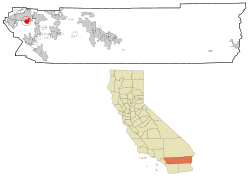 Location in Riverside County and the state of California