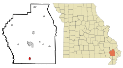 Location of Bernie, Missouri