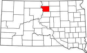 Map of South Dakota highlighting Walworth County