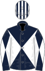 DARK BLUE and WHITE DIABOLO, striped cap