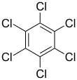 Skeletal formula of hexachlorobenzene