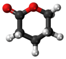 Ball-and-stick model of the δ-valerolactone molecule