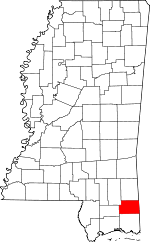 Map of Mississippi highlighting George County