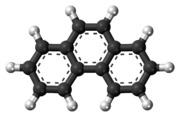 Ball-and-stick model of the phenanthrene molecule