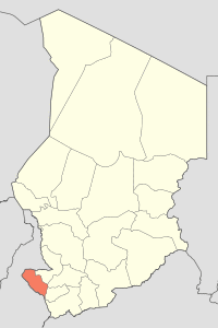 Map of Chad showing Mayo-Kebbi Ouest.
