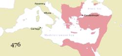 The change of territory of the Byzantine Empire (476–1400)
