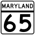 Maryland Route 65 marker