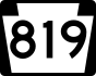 Pennsylvania Route 819 marker