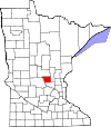 State map highlighting Benton County