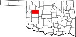 State map highlighting Dewey County