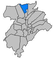 Map of Luxembourg City, with Beggen highlighted