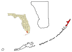 Location in Monroe County and the state of Florida