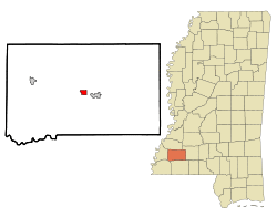 Location of Meadville, Mississippi
