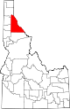 State map highlighting Shoshone County
