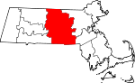 State map highlighting Worcester County