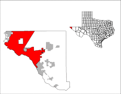 Location in El Paso County and the state of Texas