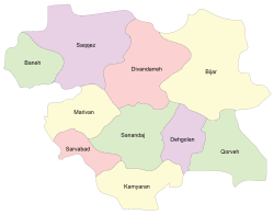 Counties of Kurdistan Province