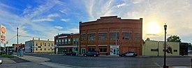 Main Street facing the city hall toward US 10