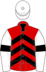 Red, Black chevrons, White sleeves, Black armlets, White cap
