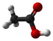 Ball and stick model of acetic acid