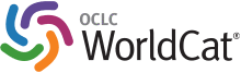 Five-color WorldCat emblem, with WorldCat in black letters and OCLC in smaller grey letters